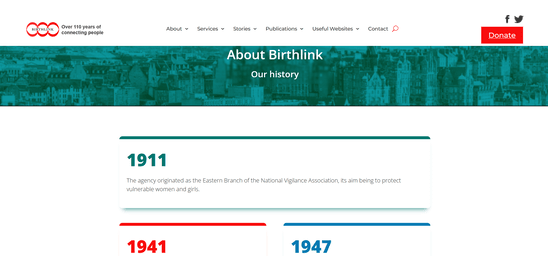 Birthlinks history page
